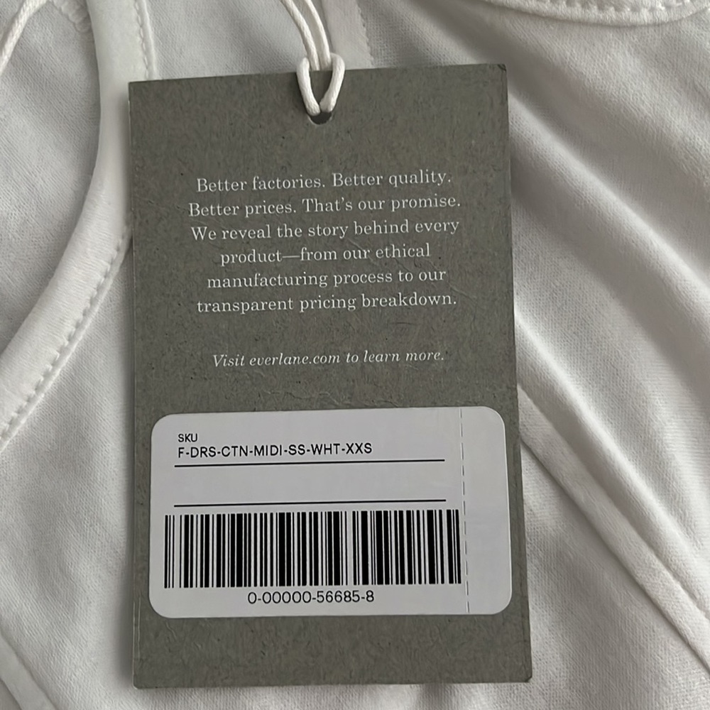 EVERLANE white Luxe Cotton Seamed
Tank Pullover Midi Dress size XXS NWT - Picture 11 of 11